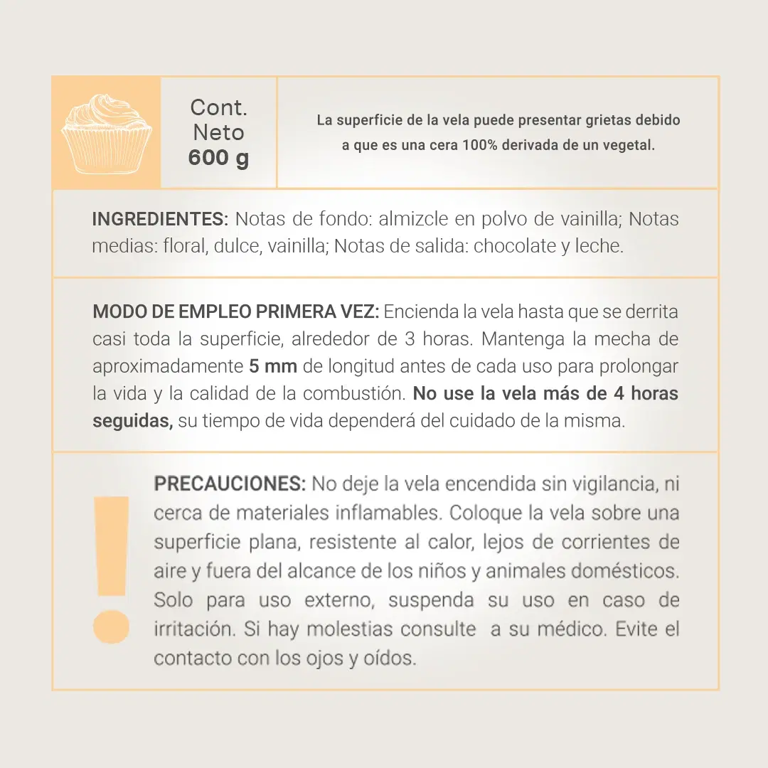 Imagen de Vanilla Cupcake Aromatic Candle | Vela Aromática Cupcake de Vainilla 600 g