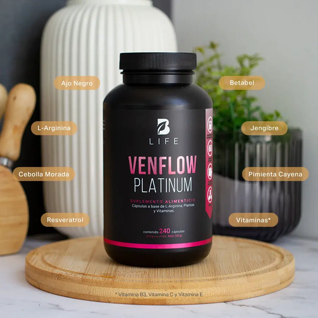 Imagen de Mezcla Platinum con L-Arginina, Resveratrol, Ajo negro, Jengibre y Vitaminas | 240 cápsulas