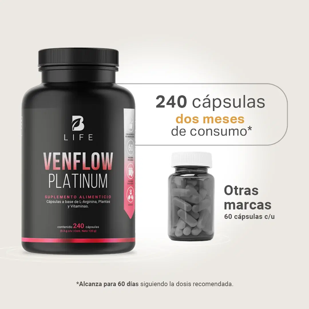 Imagen de Mezcla Platinum con L-Arginina, Resveratrol, Ajo negro, Jengibre y Vitaminas | 240 cápsulas