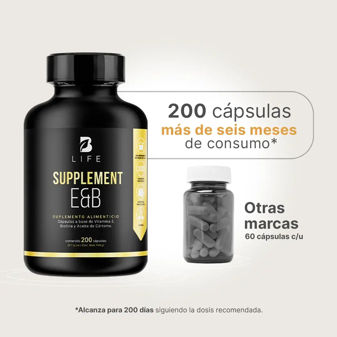 Imagen de Vitamina E 400 UI | con Biotina y Aceite de Cártamo | 200 cápsulas