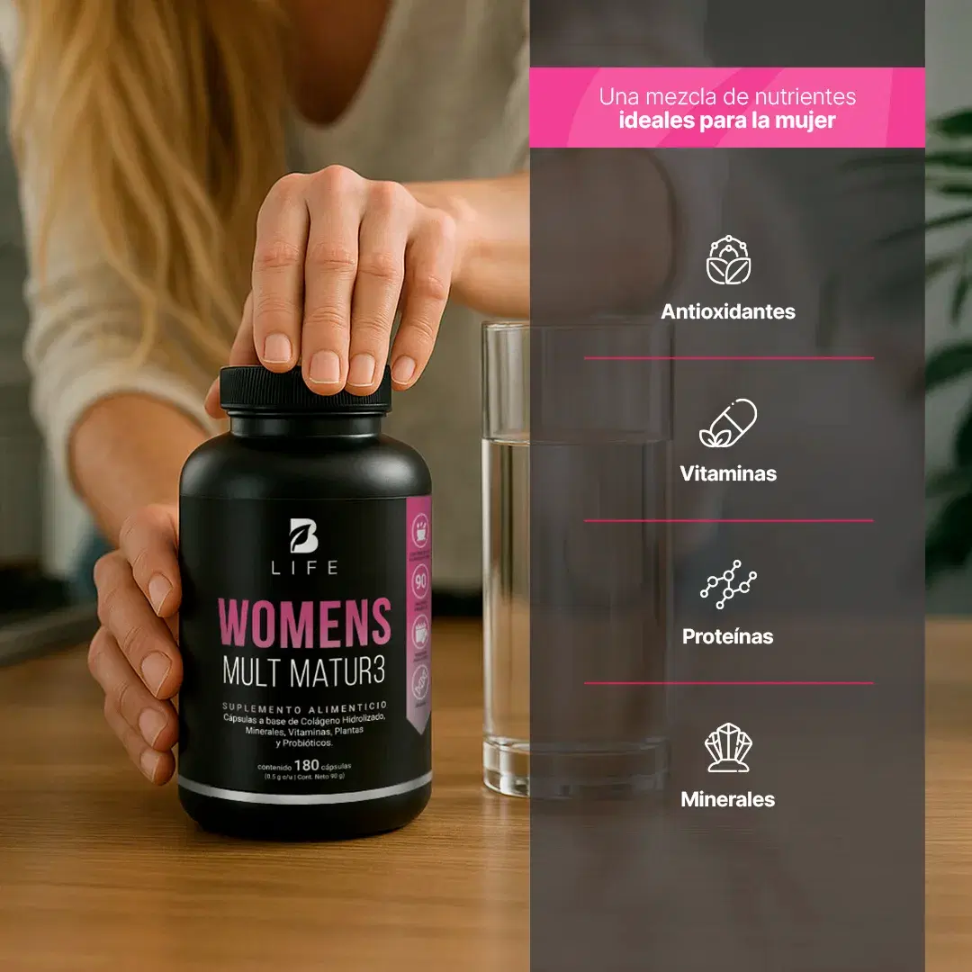Imagen de Multivitamínico para Mujer de Más de 40 Años | Con Colágeno, Maca, Inositol y Probióticos | 1000 mg por porción