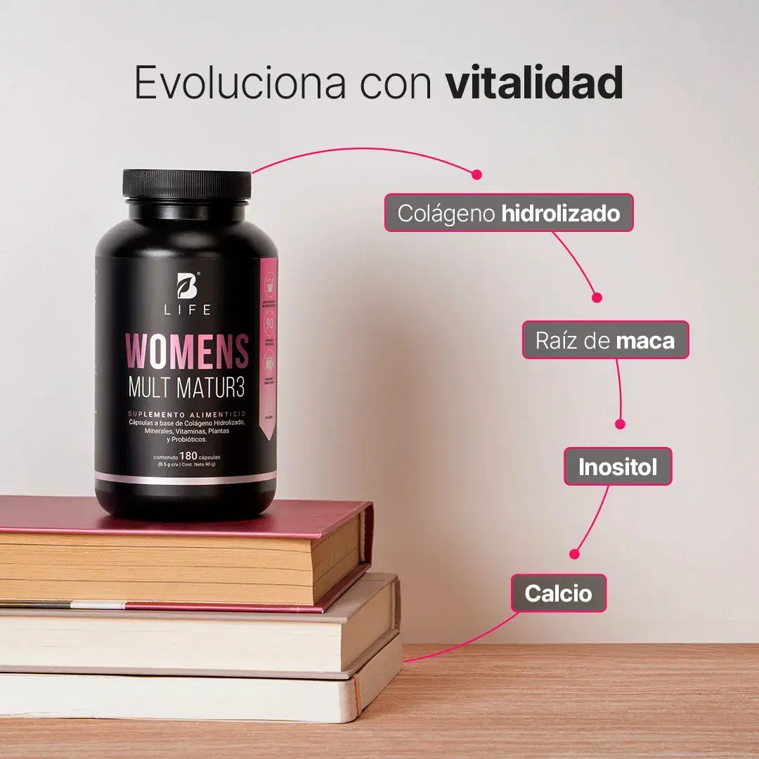 Imagen de Multivitamínico para Mujer de Más de 40 Años | Con Colágeno, Maca, Inositol y Probióticos | 1000 mg por porción