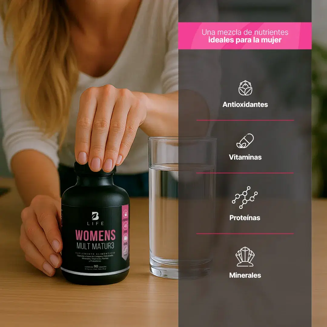 Imagen de Multivitamínico para Mujer de Más de 40 Años | Con Colágeno, Maca, Inositol y Probióticos | 1000 mg por porción