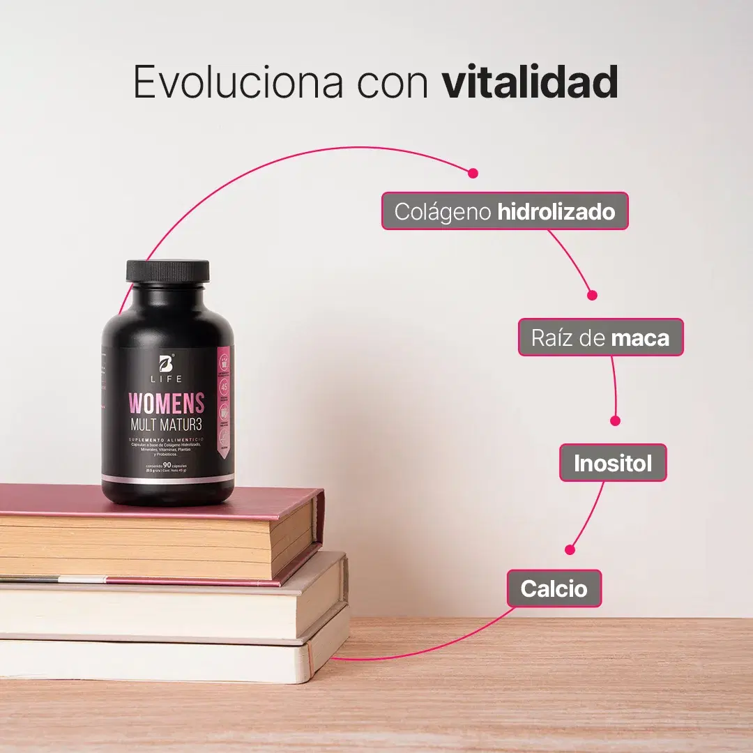 Imagen de Multivitamínico para Mujer de Más de 40 Años | Con Colágeno, Maca, Inositol y Probióticos | 1000 mg por porción
