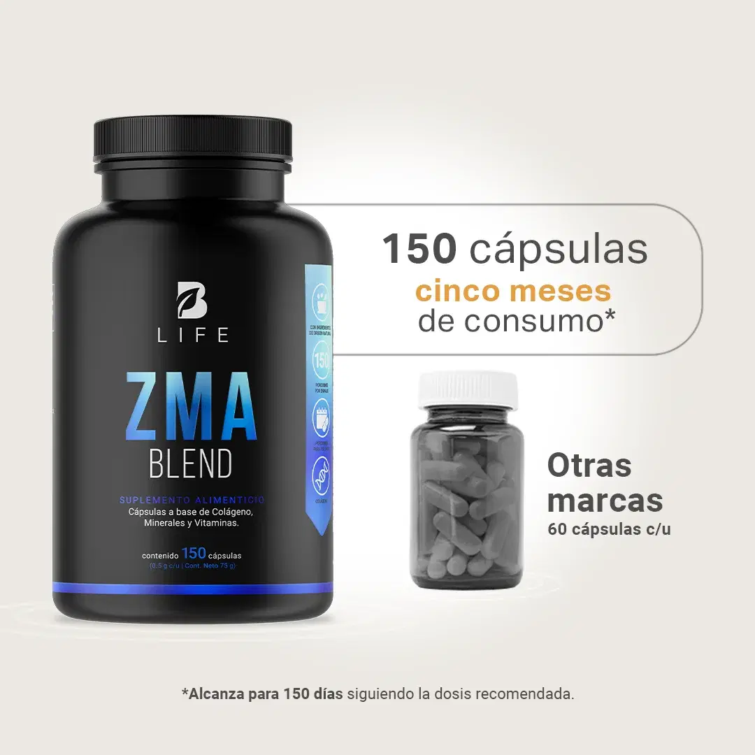 Imagen de Mezcla de Zinc | con Magnesio, Vitamina C, Colágeno Hidrolizado, Vitamina B6 y Calcio | 150 cápsulas