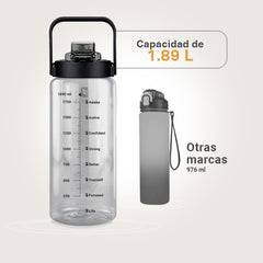 Botella Motivacional | Negra 1.89 L