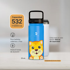 Botella Térmica Para Niños | Gatito 355 y 532 ml