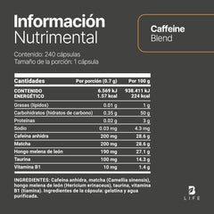 Caffeine Blend | Mezcla a base de Cafeína, Matcha, Hongo Melena de León, Taurina y Vitamina B1.